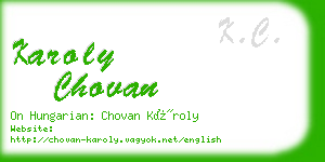 karoly chovan business card